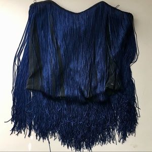 NWT Reacollection size 2 blue fringe corset top!